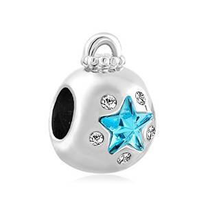 Pandora Dangle Star Blue Crystal Charm