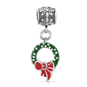 Pandora Dangling Christmas Wreath Charm