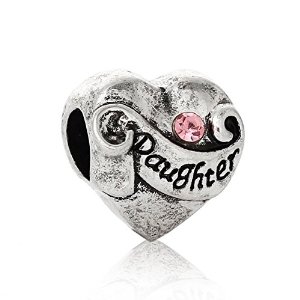 Pandora Daughter I Love You Pink Rhinestone Charm