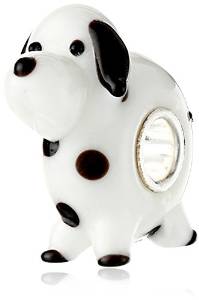 Pandora Dog Black And White Glass Charm