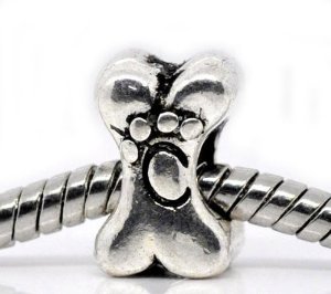 Pandora Dog Bone Paw Print Charm