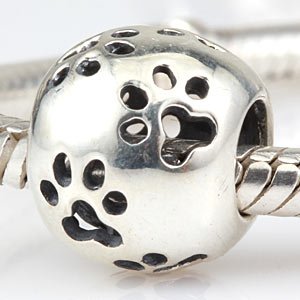 Pandora Dog Paw Print Cut Outs Charm