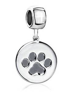 Pandora Dog Paw Print Silver Charm image