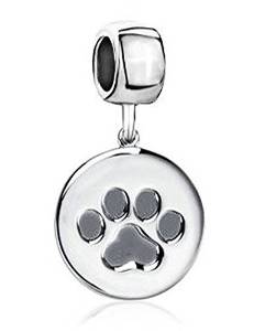 Pandora Dog Paw Print Silver Charm