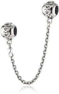 Pandora Double Heart Safety Chain Charm image