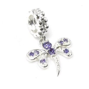 Pandora Dragonfly CZ Amethyst Charm image