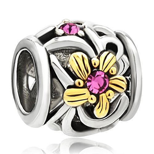 Pandora Drum With Pink CZ October Birthstone Charm