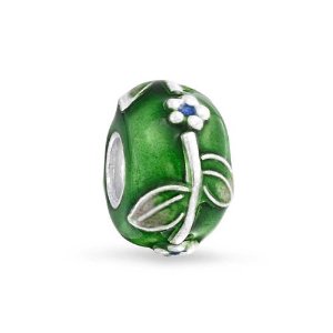 Pandora Easter Green Enamel Flower Charm