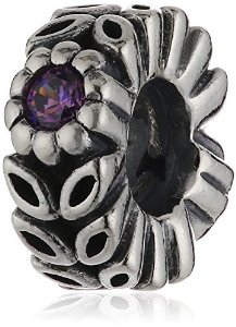 Pandora FOREST FLOWER SPACER PURPLE Crystals Charm