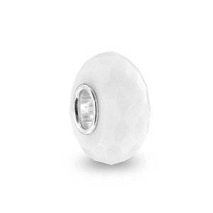 Pandora Faceted Opaque Milk White Glass Charm image