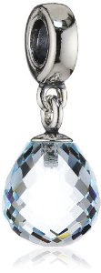 Pandora Faceted Silver Dangle Ice Blue Murano Glass Charm image