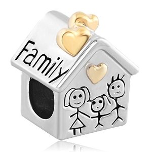 Pandora Family House Golden Heart Charm