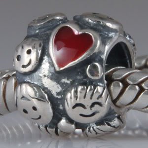 Pandora Family Ties Red Enamel Heart Charm