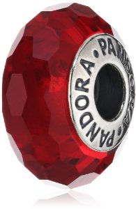 Pandora Fascinating Red Faceted Glass Silver Charm image