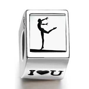 Pandora Female Do Gymnastic October Birthstone Photo Flower Charm image