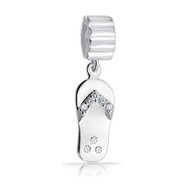 Pandora Flip Flop CZ Silver Charm image