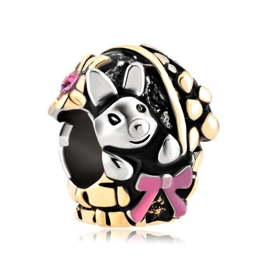 Pandora Flower Basket Two Tone Gold Charm