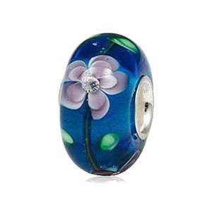 Pandora Flower Blossom Glass Charm