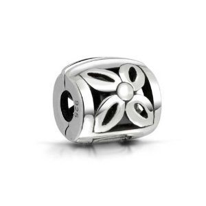 Pandora Flower Clasp Barrel Charm