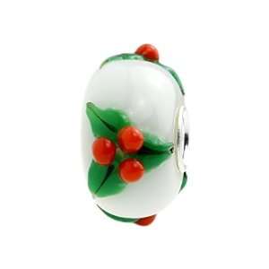 Pandora Flower Poinsettia Murano Glass Charm image