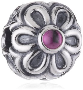 Pandora Flower Rhodolite Charm