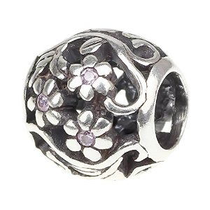 Pandora Flower Vines Pink Charm image