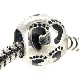 Pandora Foot Step Dad Mom Baby Charm