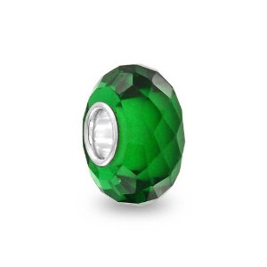 Pandora Forest Green Faceted Crystal Glass Charm
