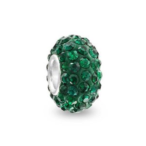 Pandora Forest Green Silver Swarovski Crystal Charm