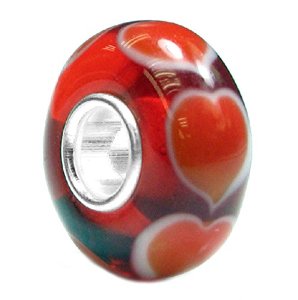 Pandora Forever Endless Love Red Heart Glass Charm