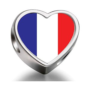 Pandora France Flag Heart Photo Charm