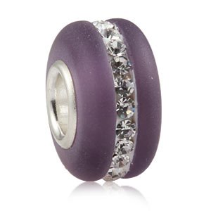 Pandora Frosted Purple Crystal Strip Glass Charm