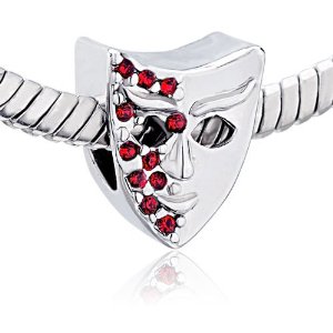 Pandora Garnet Red Swarovski Crystal Mask Charm