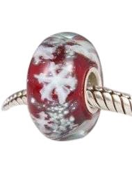 Pandora Genuine Red Glass Snowflake Charm