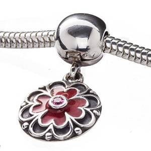 Pandora Geranium Flower Clip Cubic Zirconia Charm image