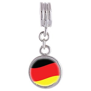 Pandora Germany Flag Photo Flower Dangle Charm image