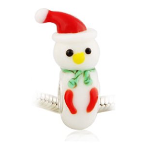 Pandora Glass 3D Frosty Christmas Snowman Charm image