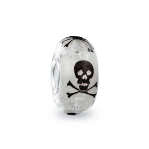 Pandora Glow In The Dark Murano Black Skull Charm