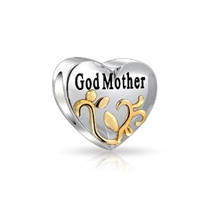 Pandora God Mother Gold Plated Heart Charm image