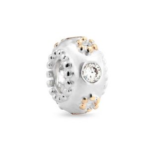 Pandora Gold Clear CZ April Birthstone Charm