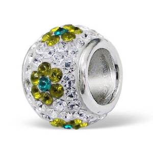 Pandora Gold Flower Swarovski Crystal Charm