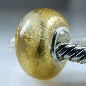 Pandora Gold Foil Murano Glass Charm