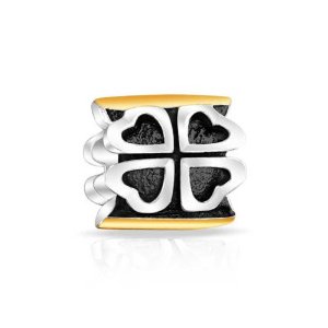 Pandora Gold Plated Clover Heart Charm image