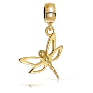 Pandora Gold Plated Dragonfly Dangle Charm