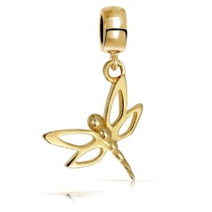 Pandora Gold Plated Dragonfly Dangle Charm image