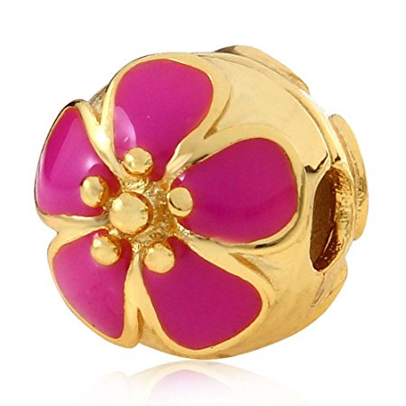 Pandora Gold Plated Flower Clip Stopper Charm