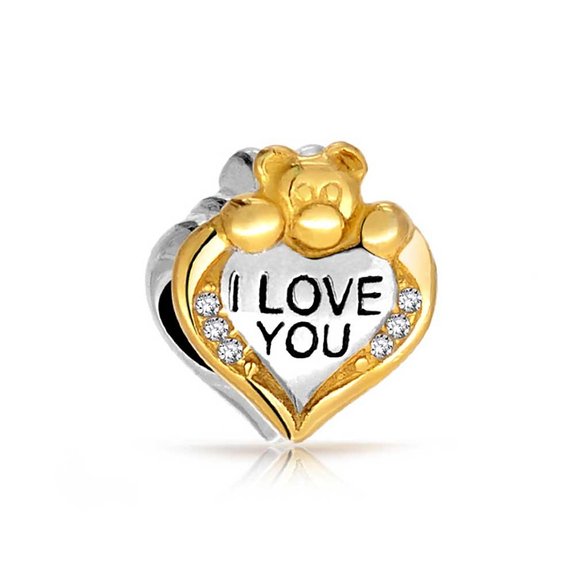 Pandora Gold Plated Heart I Love You Charm