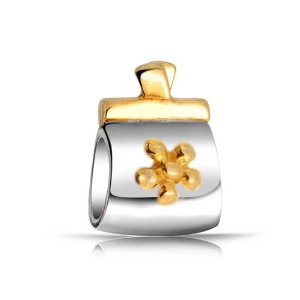 Pandora Gold Plated Purse Flower Charm image
