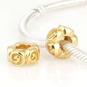 Pandora Gold Plated Solid Roses Charm