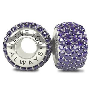 Pandora Gold Purple CZ Austrian Crystals Charm image